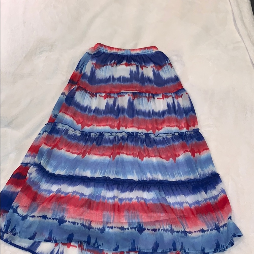 Girl’s CWD Red, White, and Blue Tie-Dye Skirt